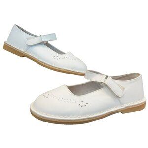 L’Amour White Leather Perforated Mary Jane Shoes Girl Size 12 Dress Easter Fancy